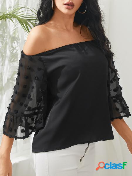 YOINS Blusa de ombro 3/4 Comprimento mangas