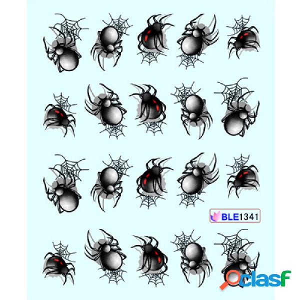 1 Folha Halloween Spider Nail Art Sticker Estilo