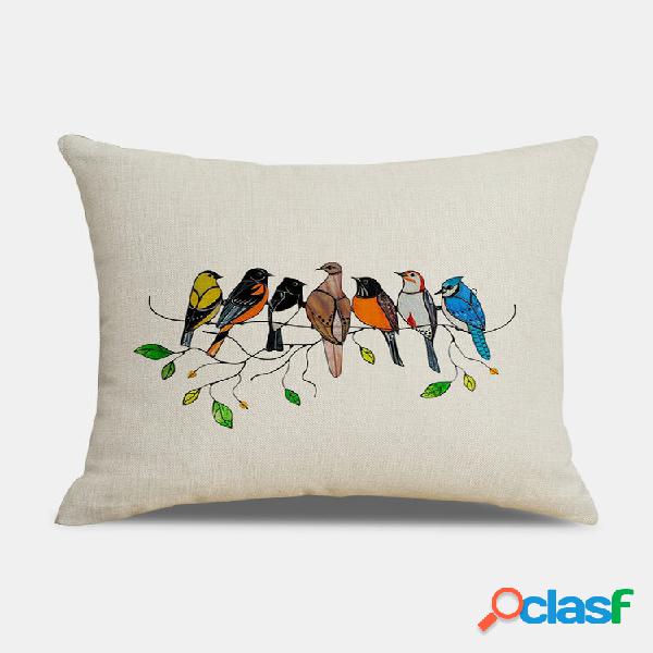 1 PC Colorful Pássaros Impressão Fronha Decoração de
