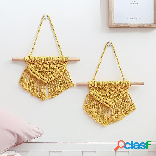 1 PC Nordic Macrame Mini tapeçaria de tapeçaria