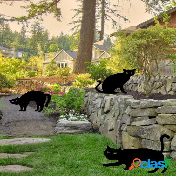 1 pc acrílico Black em forma de gato jardim decoração ao