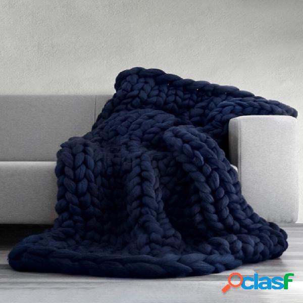 100 * 80 cm Soft Cobertor de malha robusta para as mãos