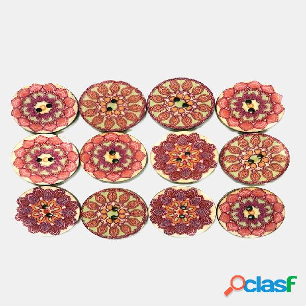 100 Pcs Rosa Flor Padrão Botões Botão redondo feito à