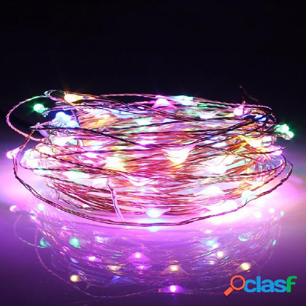 10M 100 LED Solar Powered Copper Fio Fairy String Light para