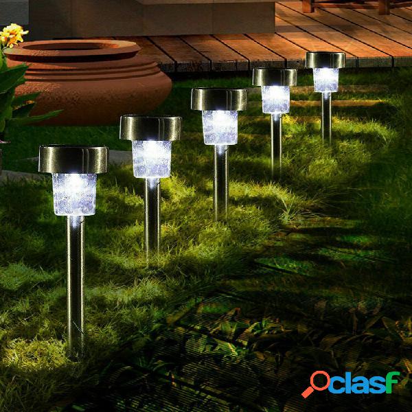 16pcs LED lâmpadas solares de gramado de aço inoxidável