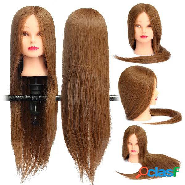 18 Inch Brown Long Straight Hair Training Modelo Mannequin