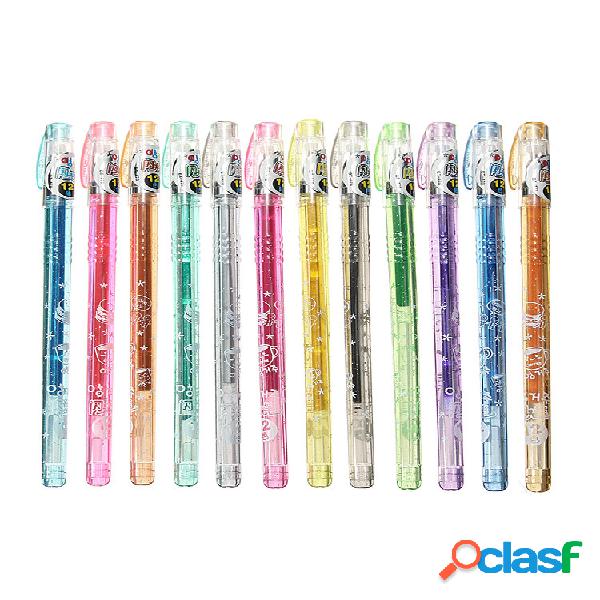 1Set 12 cores Gel Pen Glitter Canetas Asst Scrapbooking