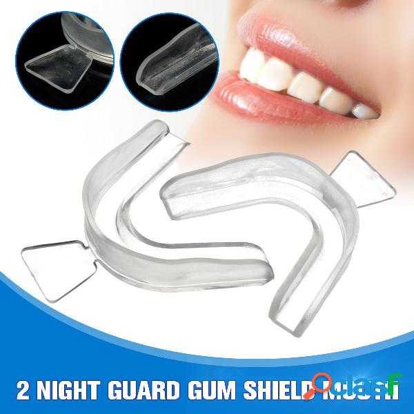2 Pcs Transparente Night Guard Teeth Whitening Moagem Boca