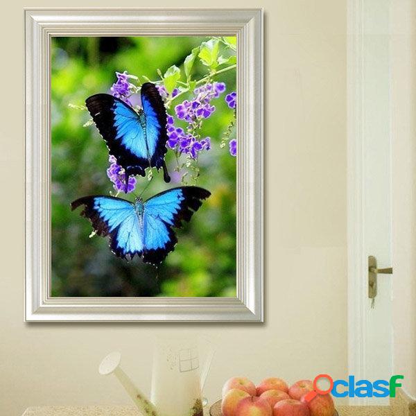 20x30cm 5D DIY Blue Butterflies Diamond Painting Completo
