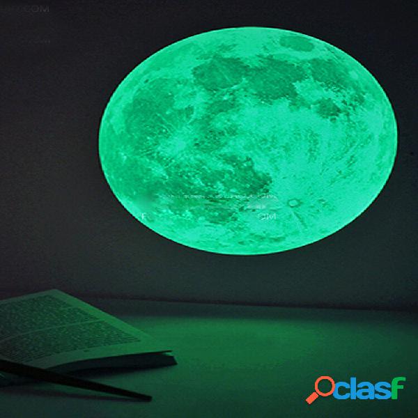 30cm Large Moon Wall Sticker removível Glow na etiqueta