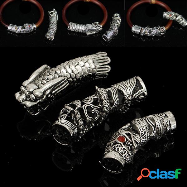 3Pcs Antique Dragon Dreadlock Cuffs Bead Hair Beads Anéis