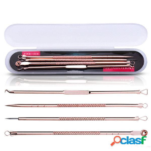 4 Pcs / Kit Rose Gold Double-Head Espinhas Acne Cravo