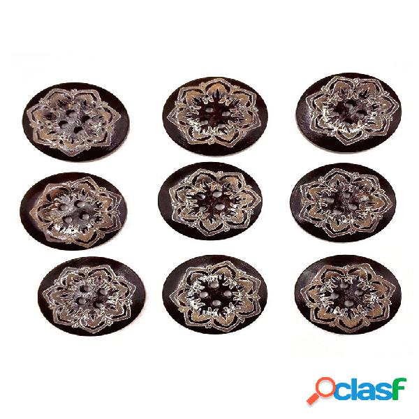 50 Pcs 4 Furos Costura Café Cor Botões 25mm Decoração De