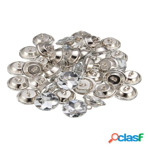 50pcs 20mm Acryl Botões 2 Orifícios Cristal Falso Botão