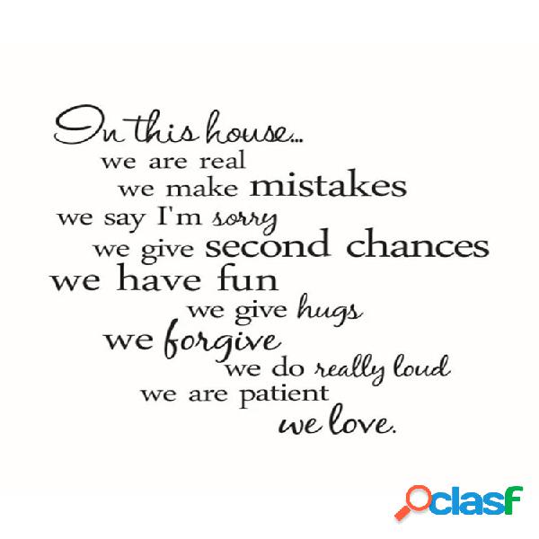 60X56CM Nesta Casa English Letter Proverbs Wall Stickers