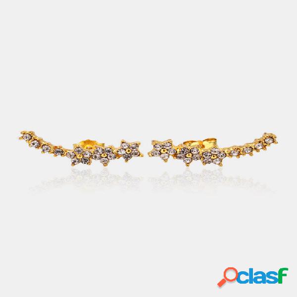 925 Agulha em Prata Esterlina Inlay Zircon Stud Brincos