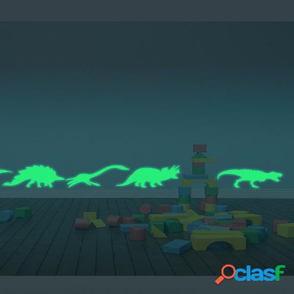 9pcs adesivos de parede decalque de dinossauros luminoso