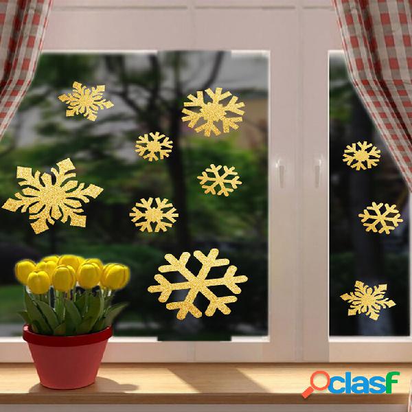 Adesivo de parede de 2 peças de Natal com floco de neve de