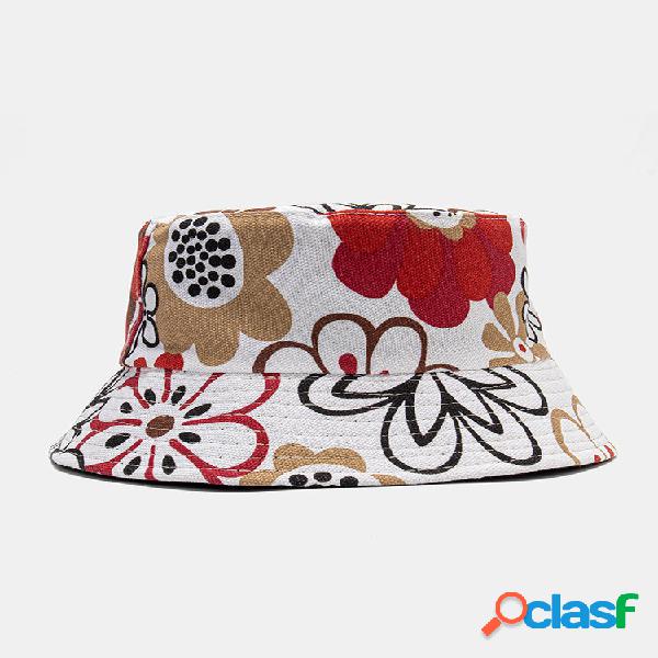 Algodão unissex Colorful floral graffiti casual balde