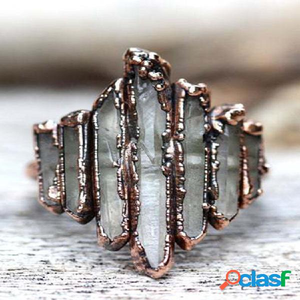 Alloy Vintage Óleo Dripping Irregular Rock Edging Ring