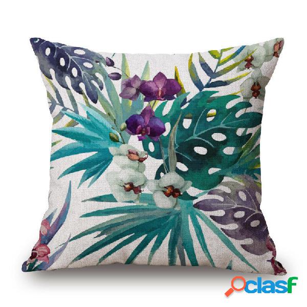 Almofada decorativa Caso Moda algodão linho tropical Planta