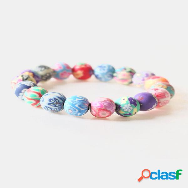 Bohemian Colorful Soft Cerâmico Pulseira de miçangas