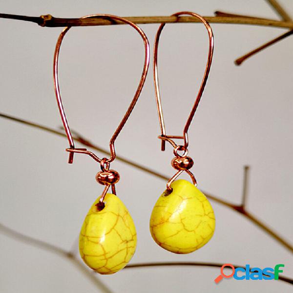 Bohemian Drop-Shaped Turquesa Pingente Mulheres Brincos