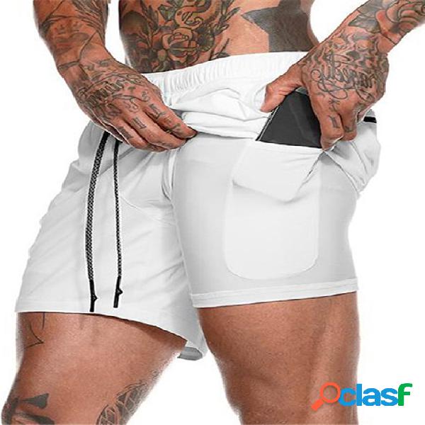 Calções de treino desportivo respirável masculino para