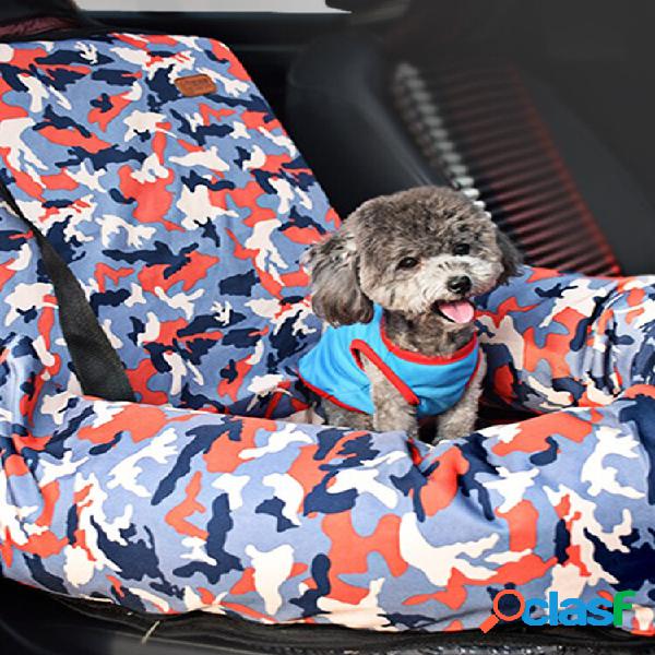 Cama de assento de carro de camuflagem Pet Dog Cat Car tampa