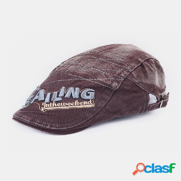 Carta de Bordado de Algodão Masculino Exterior Casual