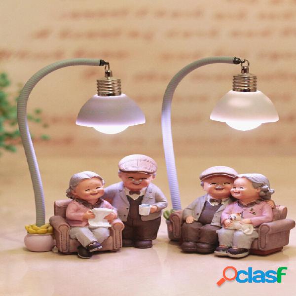 Casal criativo enfeites de luz noturna presente de