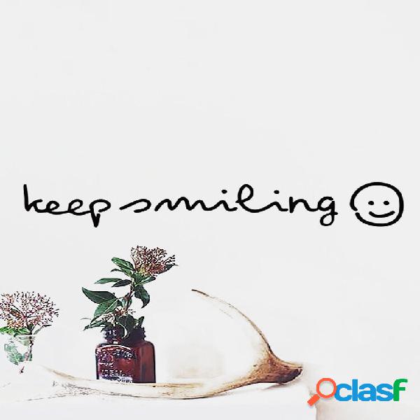 Citação de inspiração de 1 pc Keep Smiling Autoadesivo