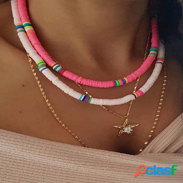Colar de argila de polímero de 6 mm Soft colar gargantilha