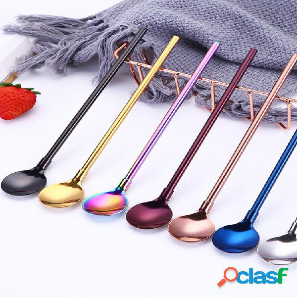 Colher de mistura de palha de aço inoxidável 304 Colher de