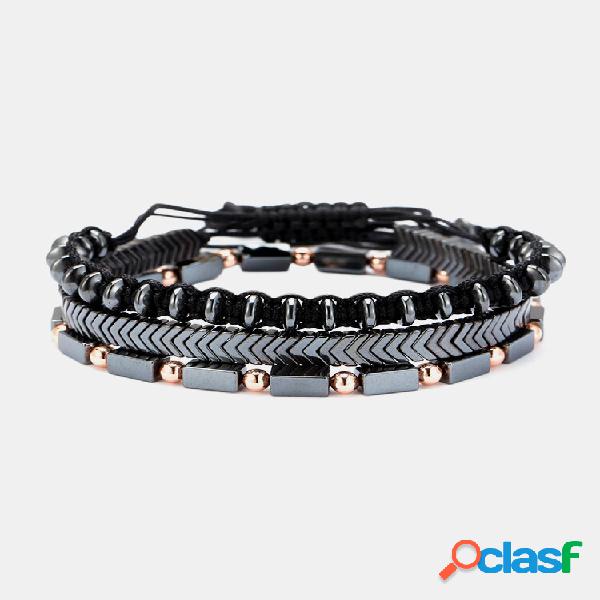 Conjunto de 3 unidades / conjunto de pulseira masculina punk
