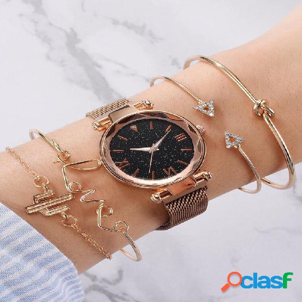 Conjunto de 5 unidades femininas de pulso Watch conjunto