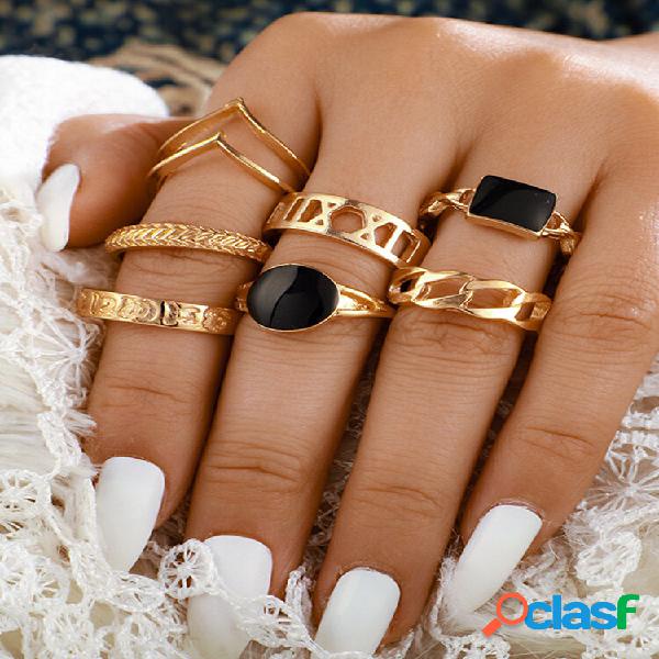 Conjunto de 7 unidades / conjunto de anéis femininos