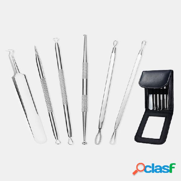 Conjunto de agulhas 6 unidades de aço inoxidável para acne