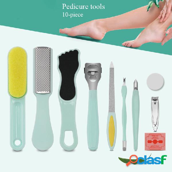 Conjunto de ferramentas de pedicure com 10 unidades Unhas