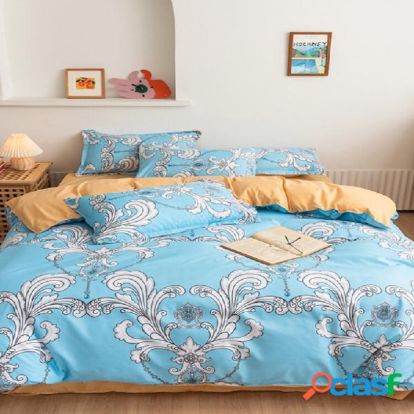 Conjunto de roupa de cama confortável de algodão com aloé
