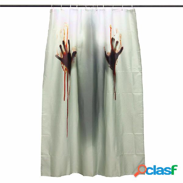 Cortina de banho de poliéster de 2 tamanhos para Halloween