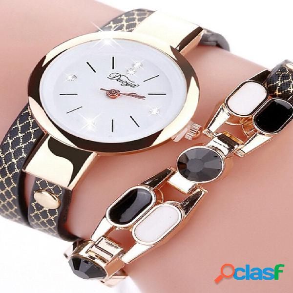 DUOYA moda feminina Watch pulseira de cristal pulseira de