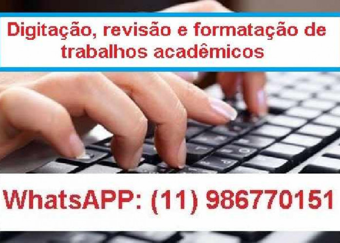 Digitação, revisão e formatação de textos e trabalhos