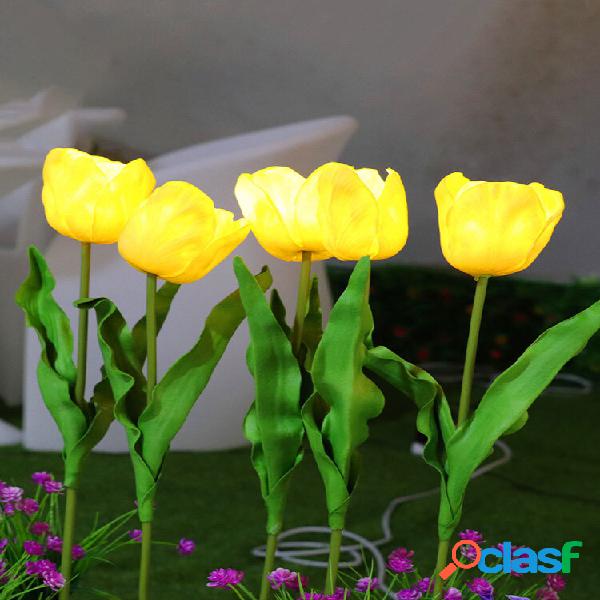 Energia solar LED Lâmpada de flor de tulipa para economia