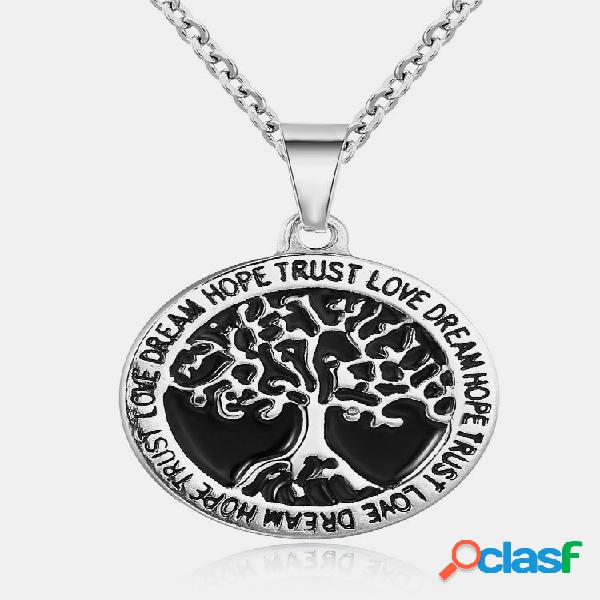 Fashion Pingente Colar Titanium Steel Wishing Tree Pingente