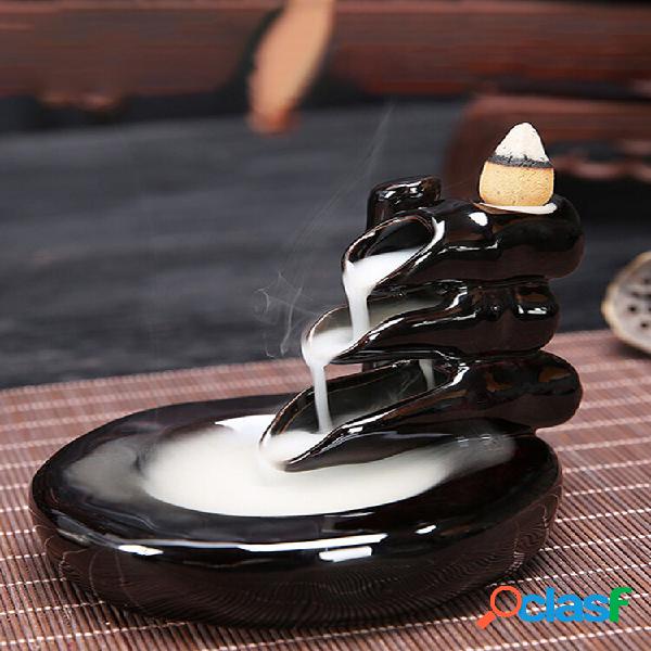 Handmade Black Glaze Ceramic Backflow Holder Home Decor