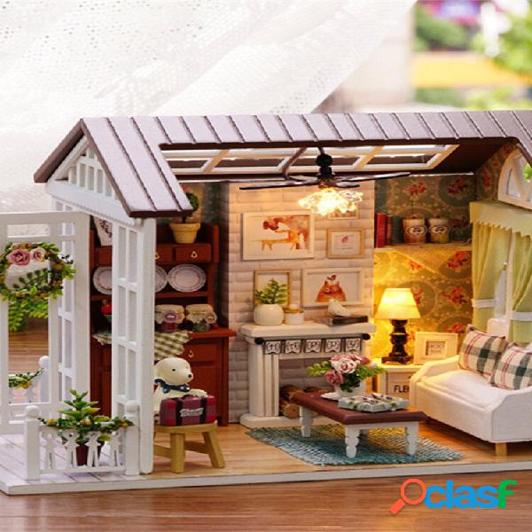 Happy Times Wood Dollhouse Miniature DIY House Toy Idéia