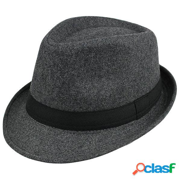 Homens Mulheres Woolen British Gentleman Brimmed Jazz Cap