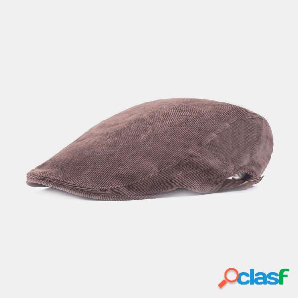Homens Veludo Cotelê Retro UV Proteção VisorSolid Fashion