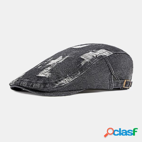 Jeans lavados masculinos envelhecidos, casual retro